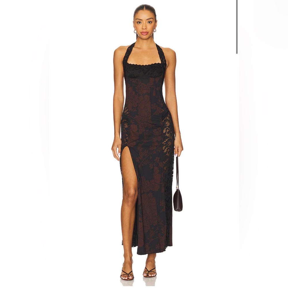 Intimately FP NWT Love You Most Printed Maxi Dress in Black Combo Size: XS